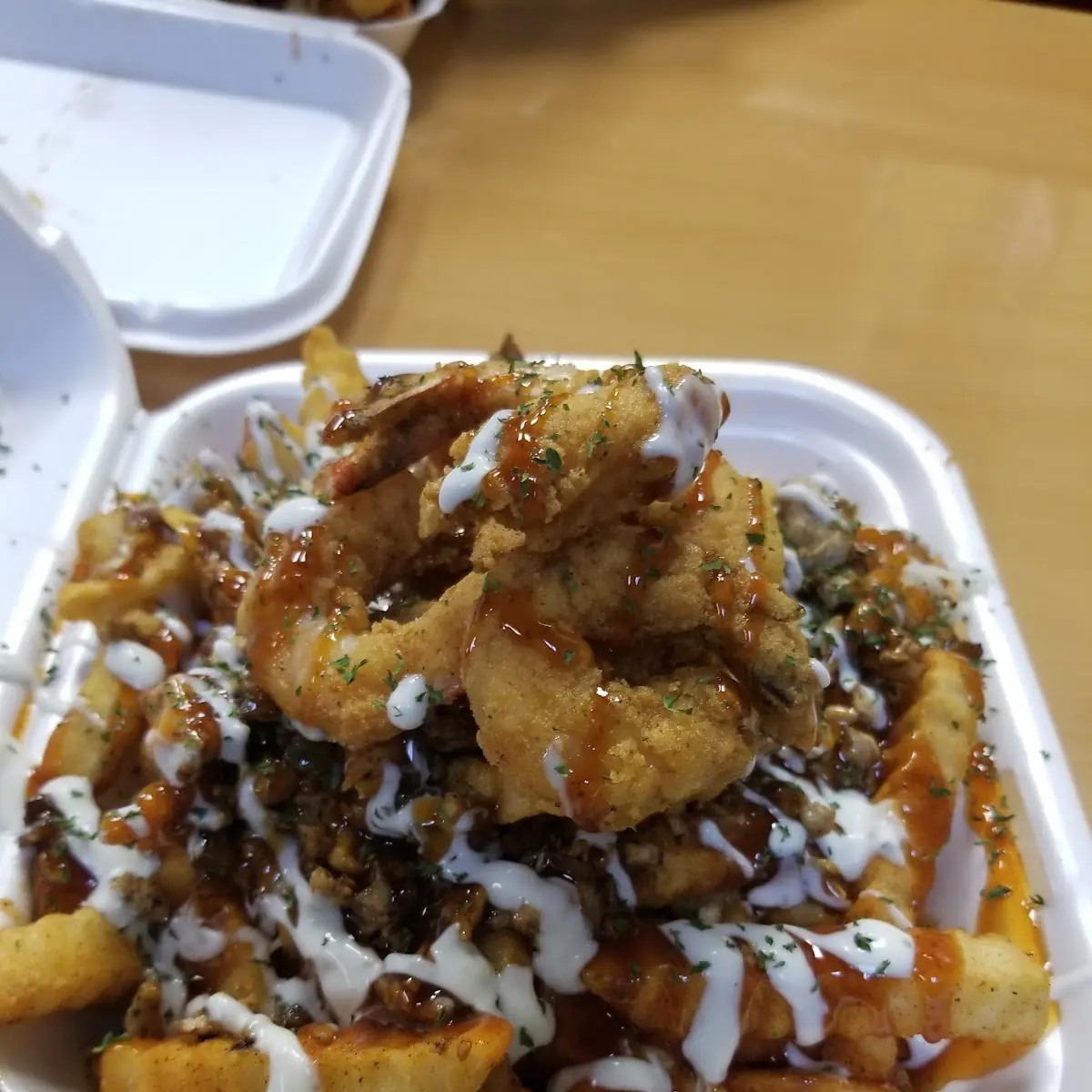 Loaded Chicken Fries with Shrimp