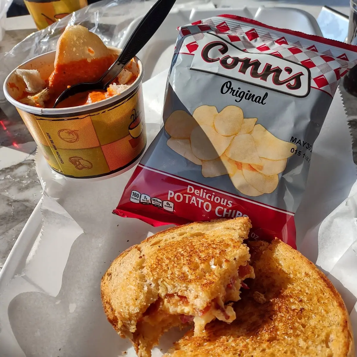 Pimento Cheese Sandwich and Basil Tomato Basil Soup