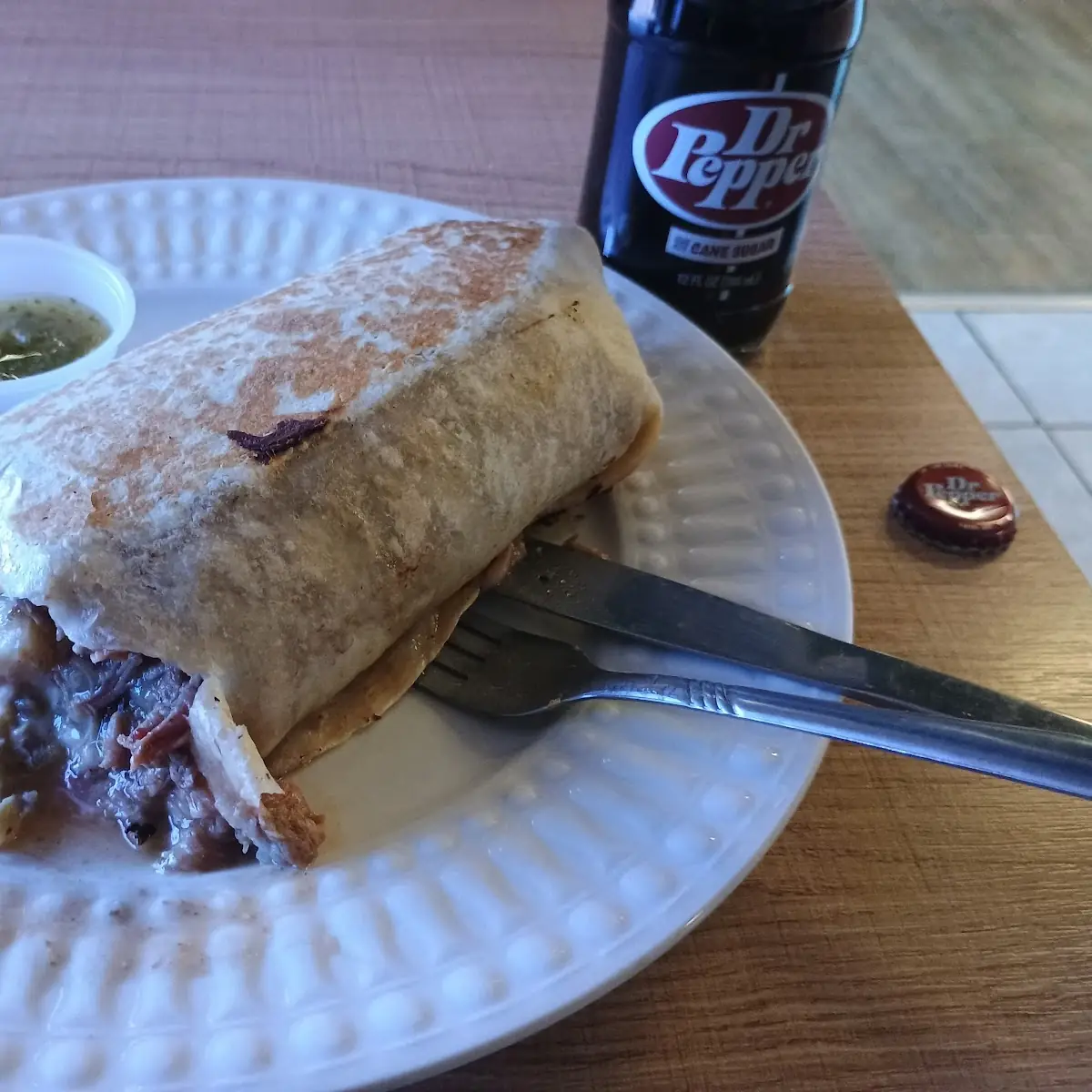 Beef Burrito with Green Salsa