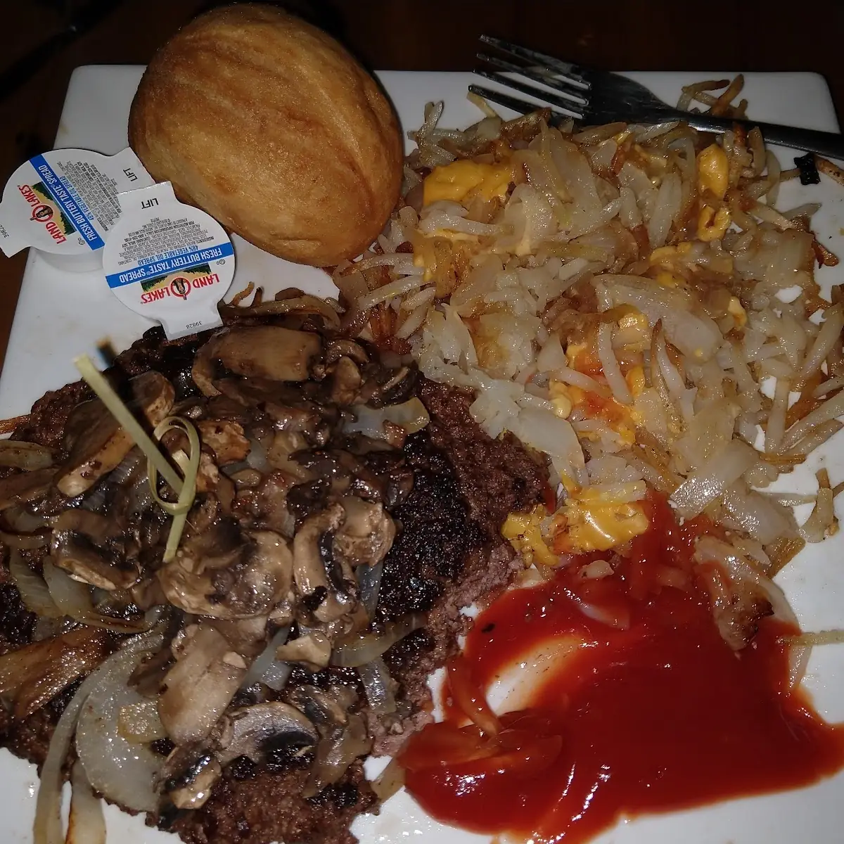 Hamburger Steak and Hash Browns