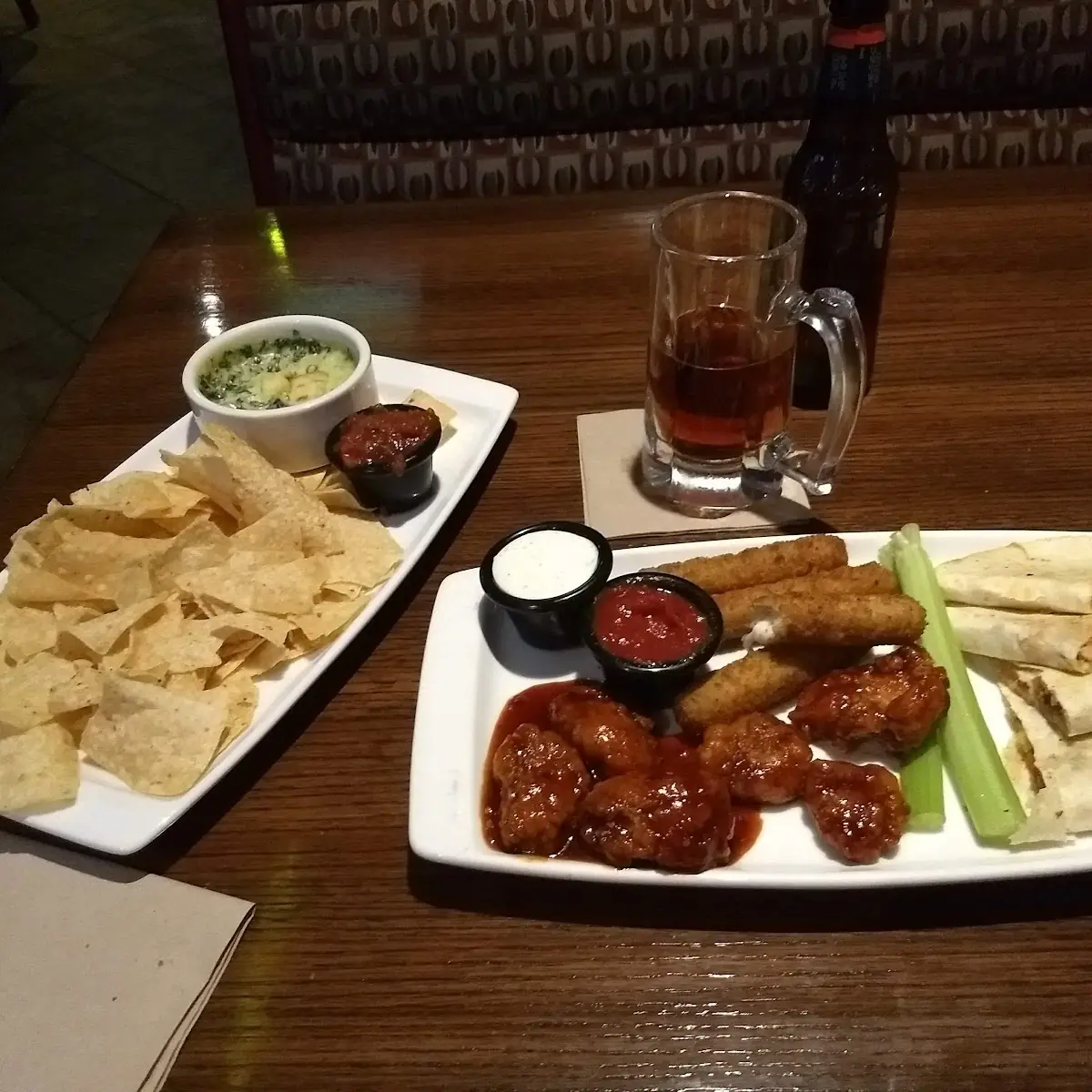 Spinach Dip and Appetizers Sampler Platter
