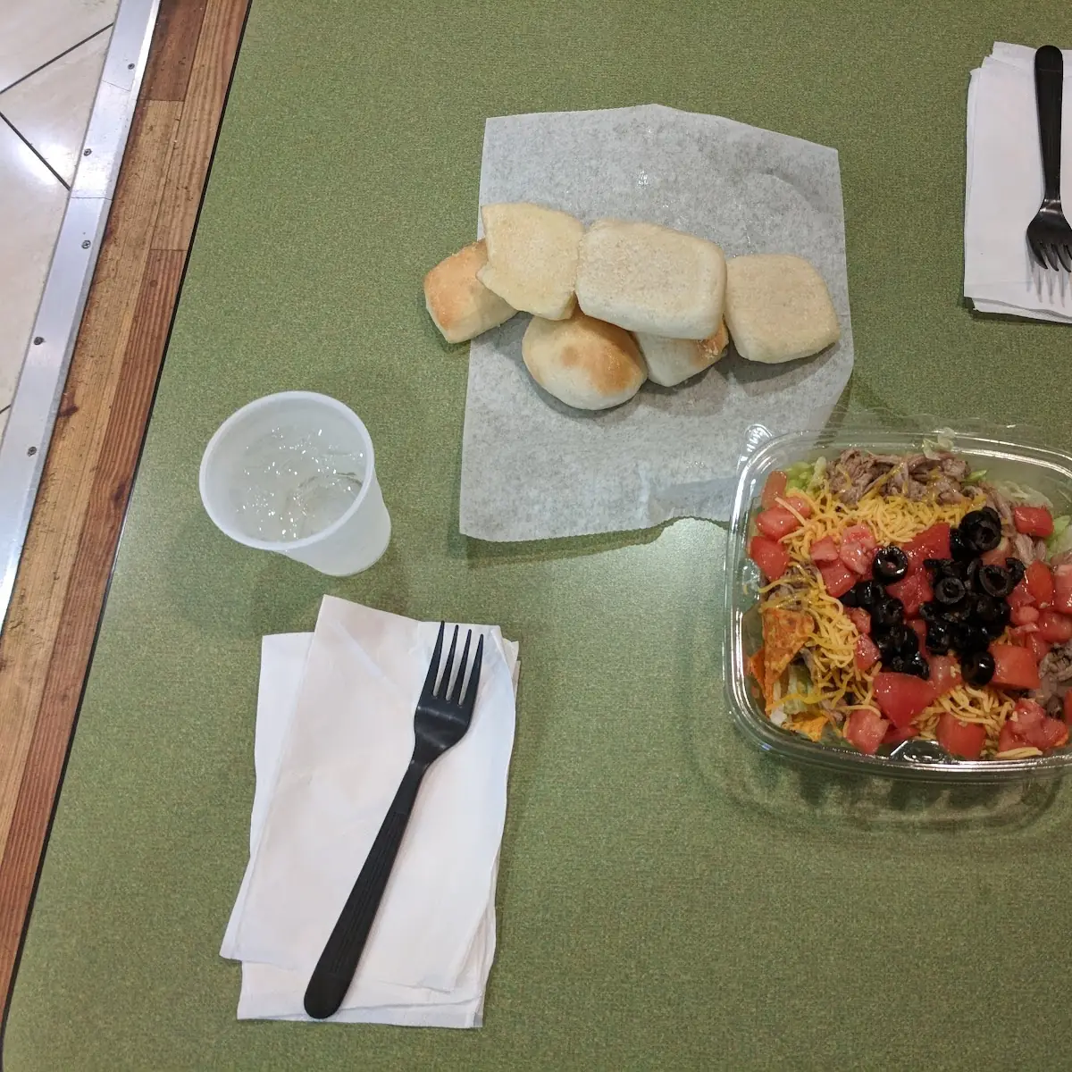 Pulled Pork Taco Salad and Homemade Rolls