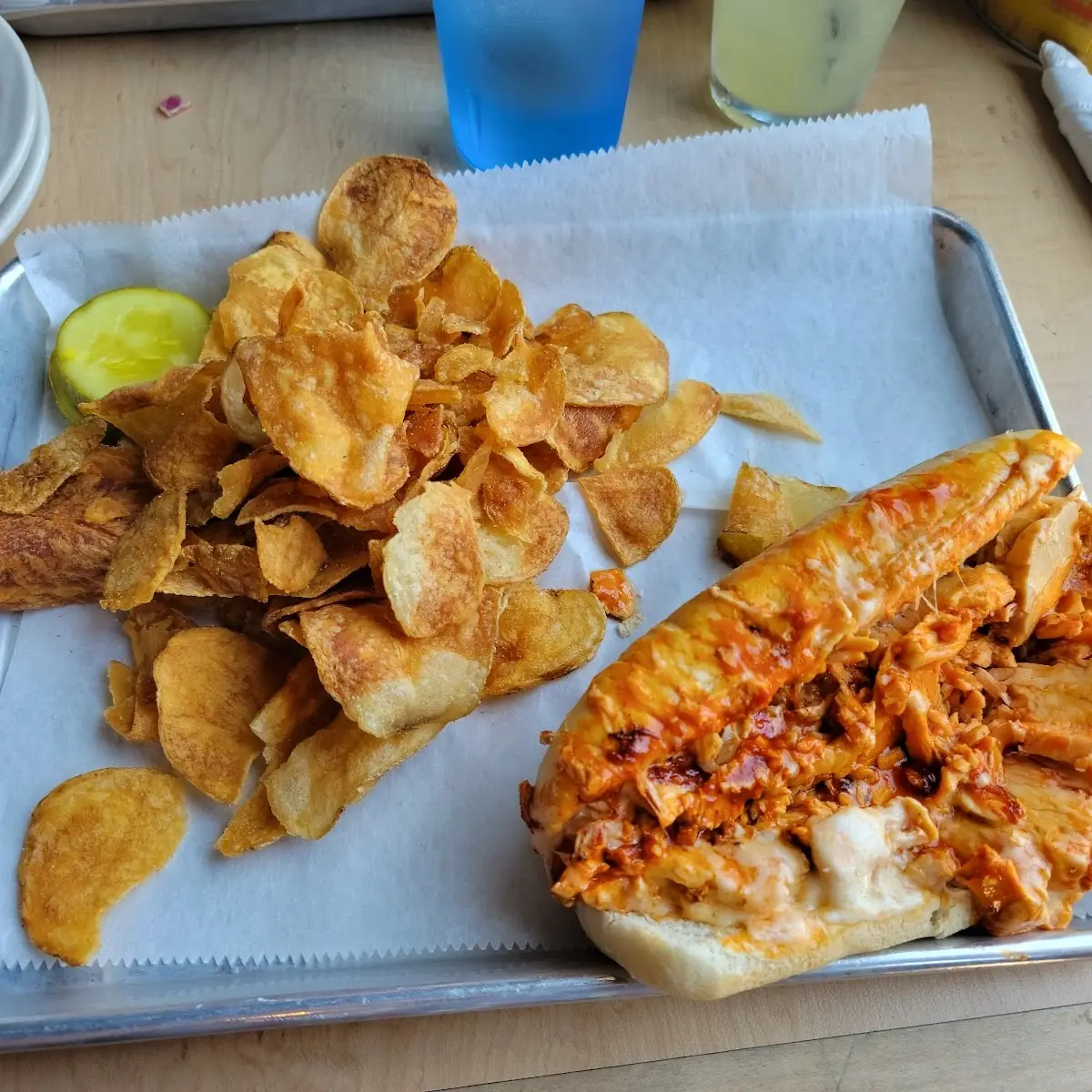 Buffalo Chicken Cheese Steak with Chips