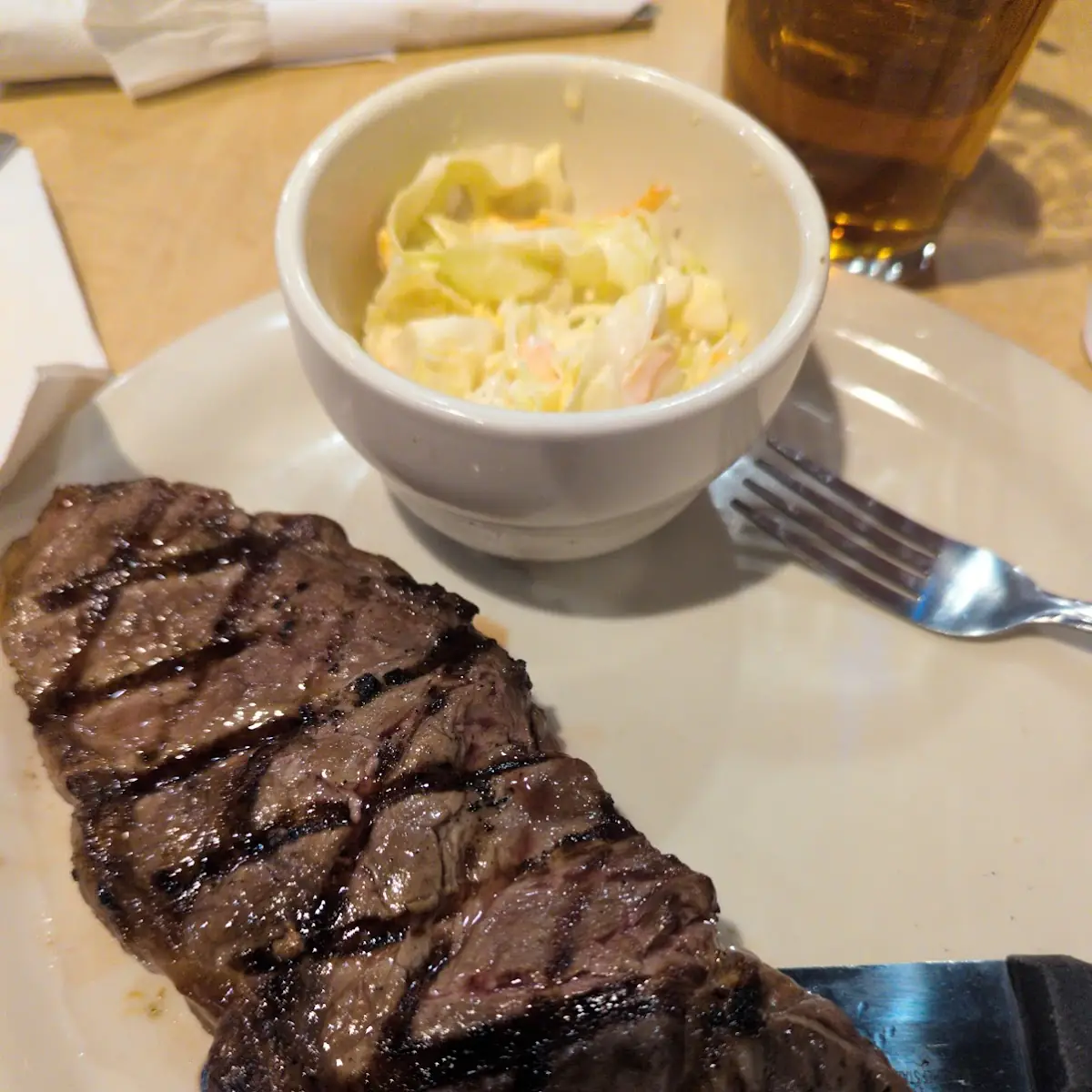 New York Strip and Coleslaw
