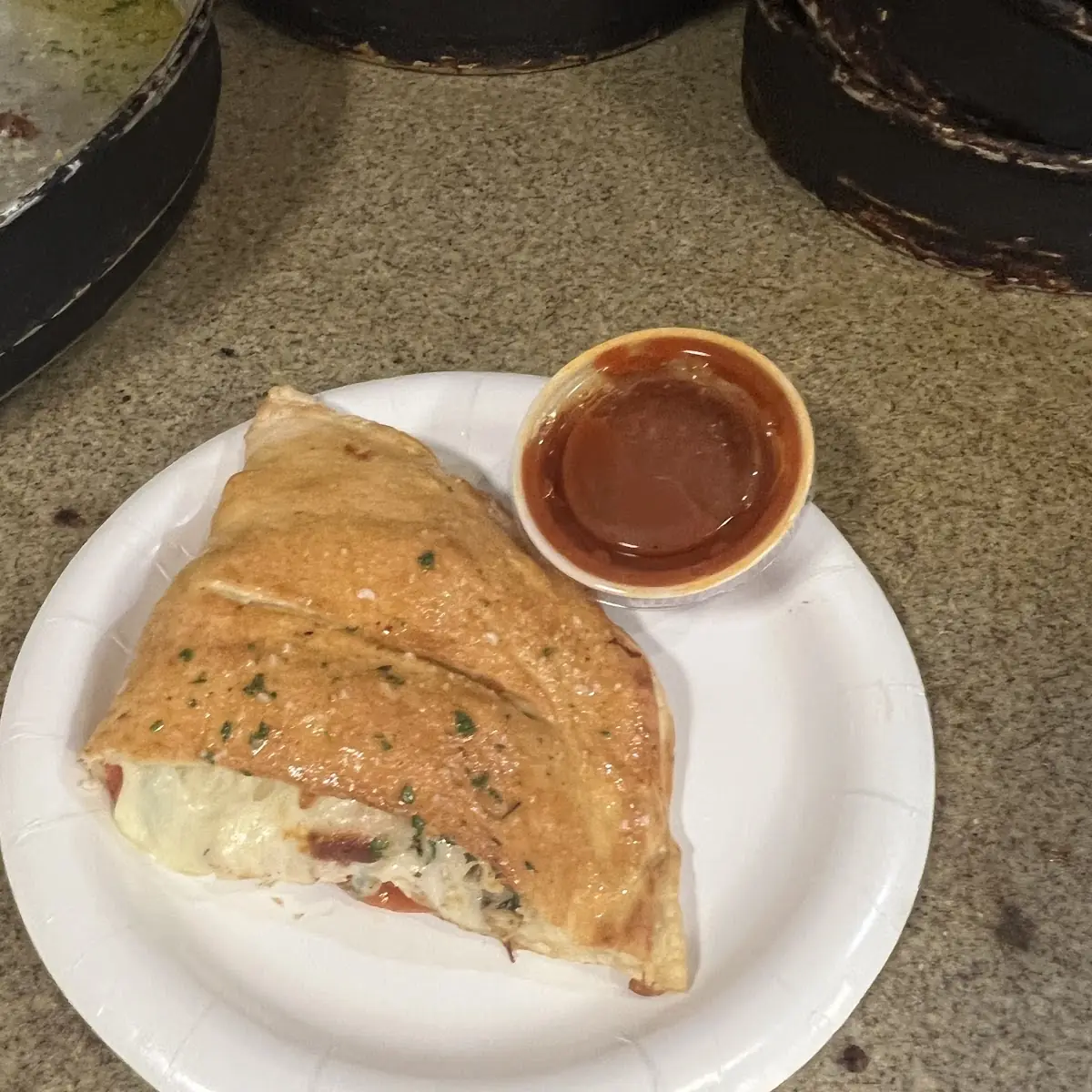 Lunch Size Grilled Chicken and Spinach Calzone