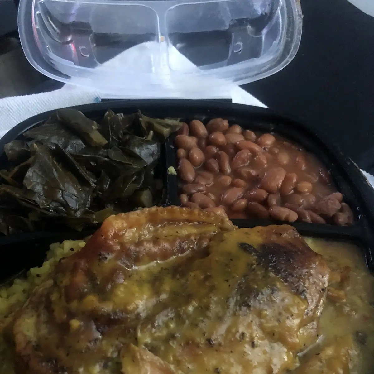 Turkey Wing with Collard Greens and Pinto Beans