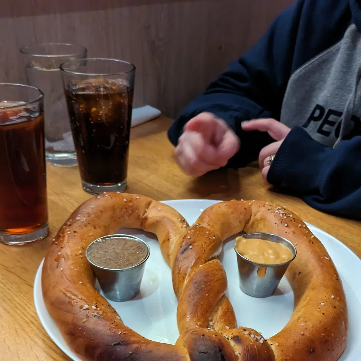 Pretzel with Beer Cheese and Mustard