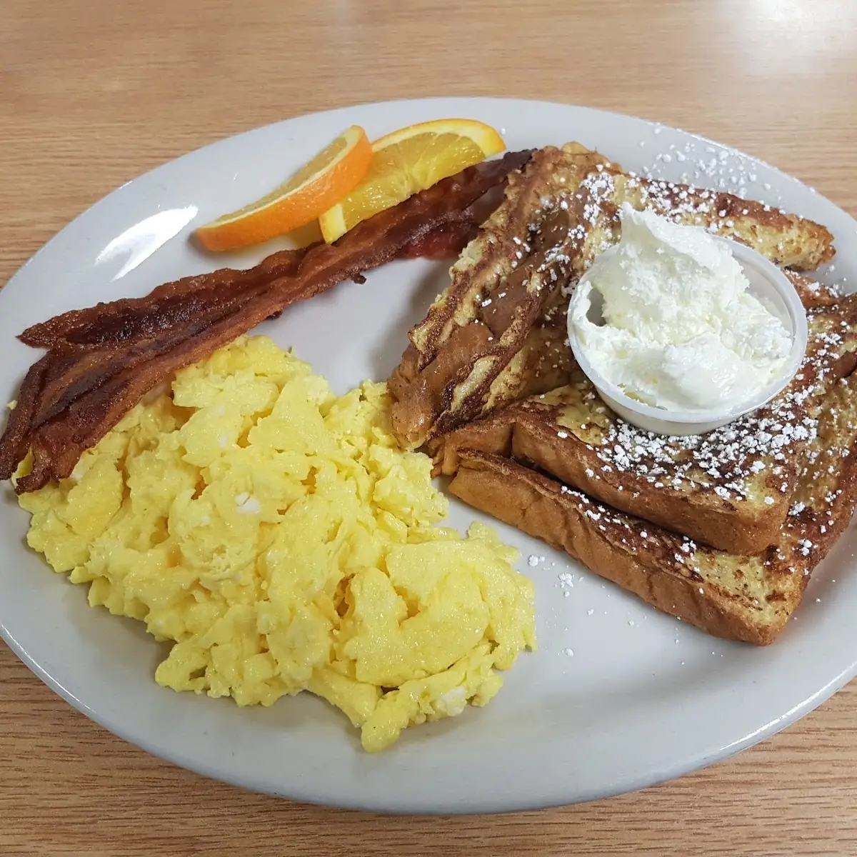 French Toast with Bacon and Eggs
