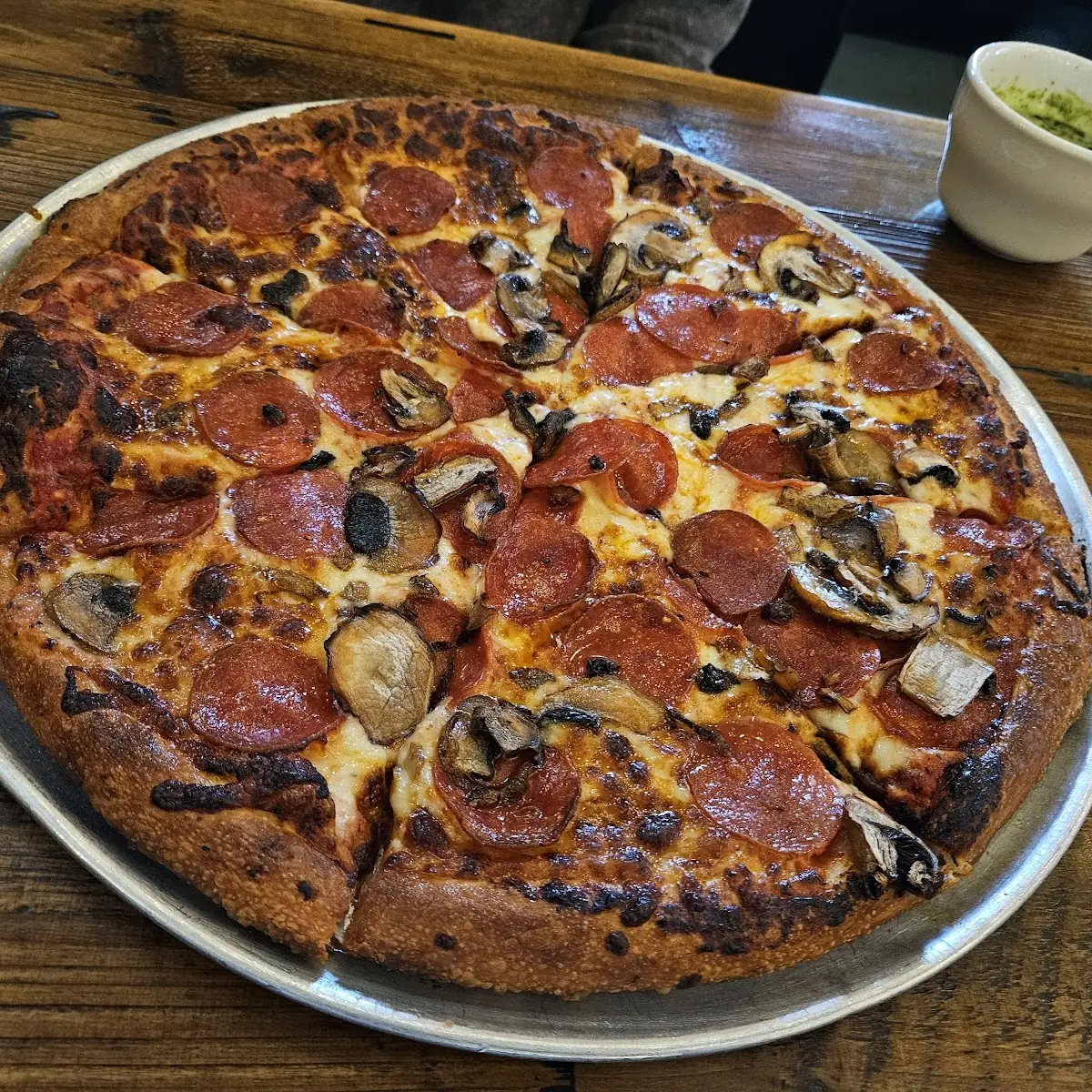 Pepperoni and Mushroom Pizza Well Done