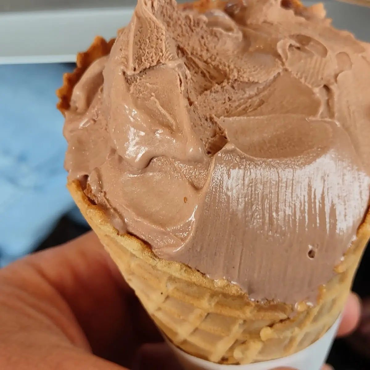 Chocolate Ice Cream Waffle Cone