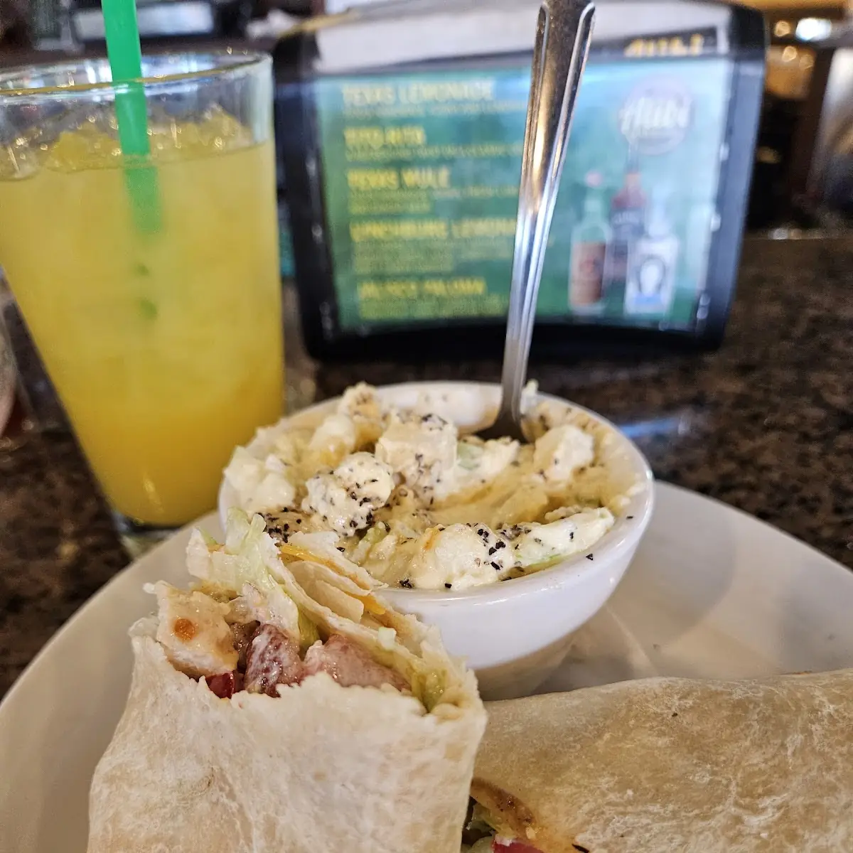 Chicken Wrap and Potato Salad