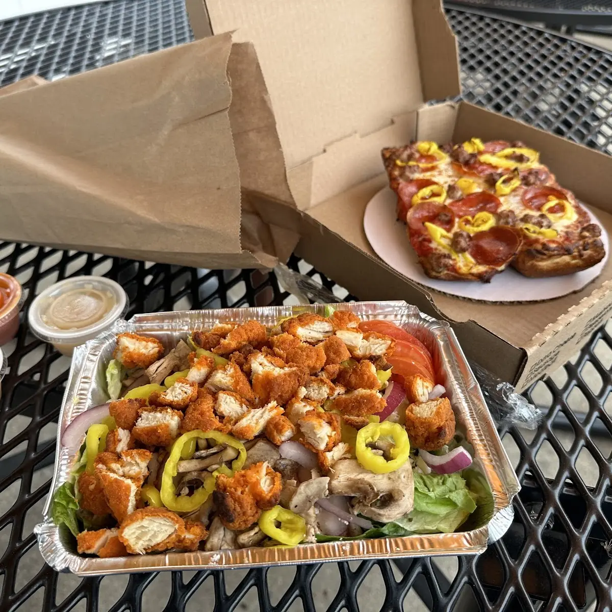 Buffalo Chicken Salad and Pizza Bread
