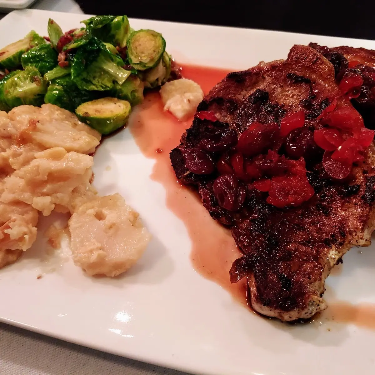 Bourbon Soaked Cherries over Pork Chops