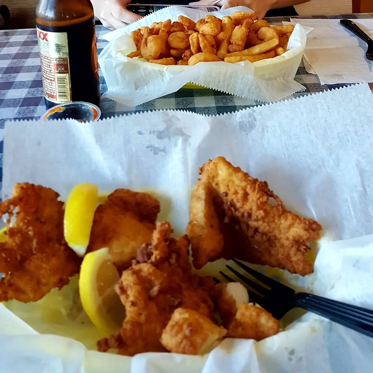 Fried Haddock Nuggets and Fried Shrimp Basket