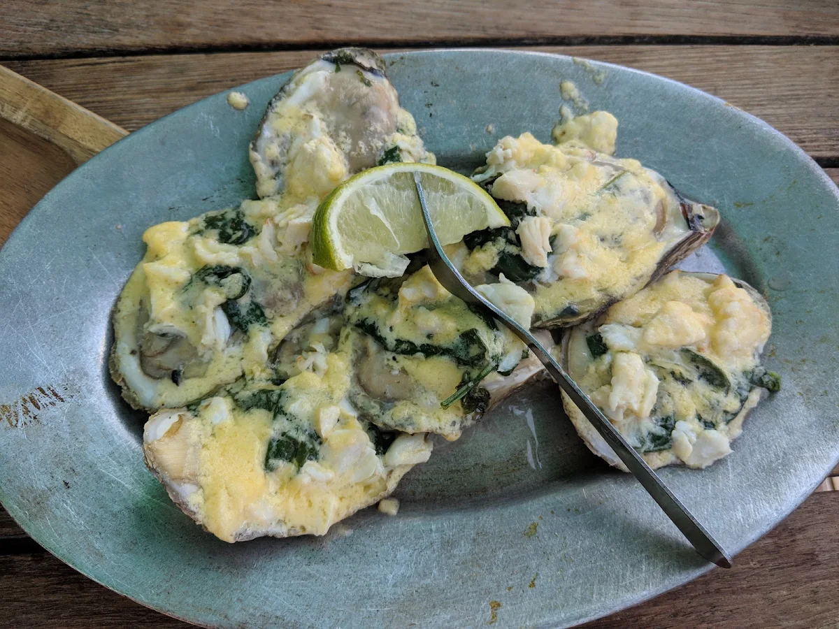 Oyster with Spinach and Artichoke Dip