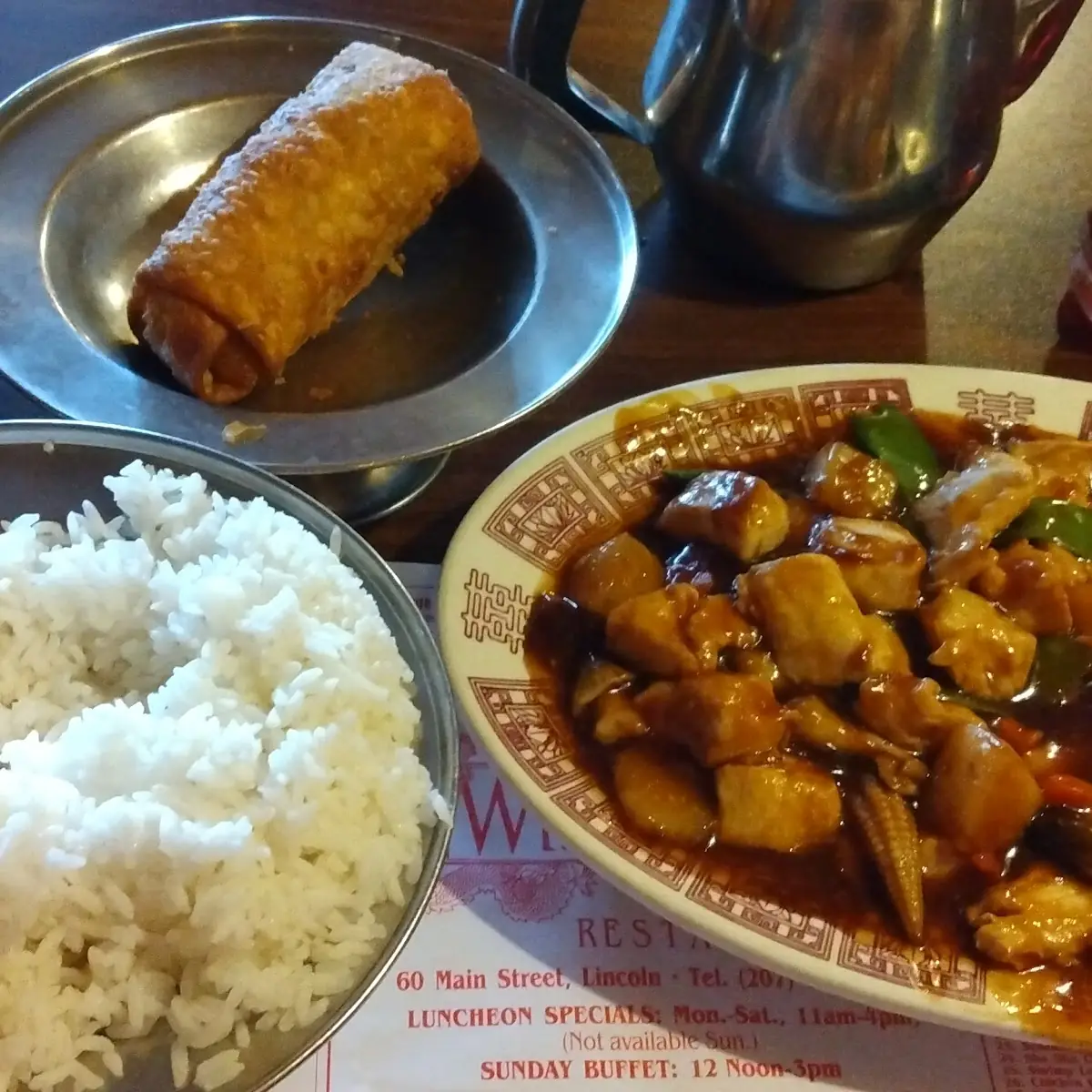 Pineapple Chicken and Egg Roll