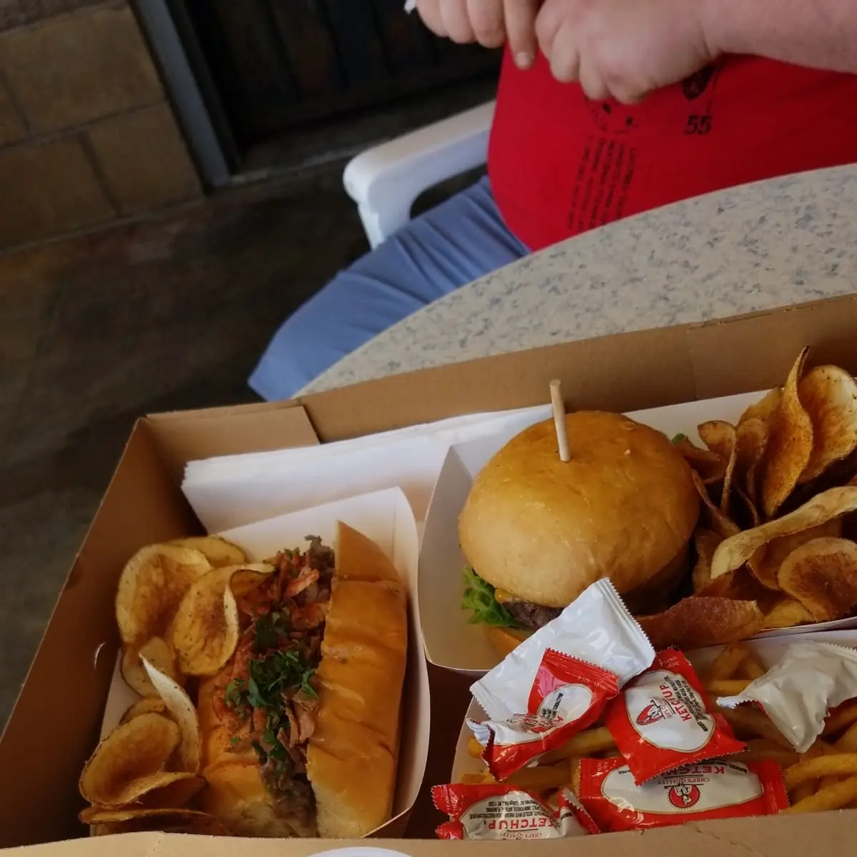 Burger and Philly Cheese Steak