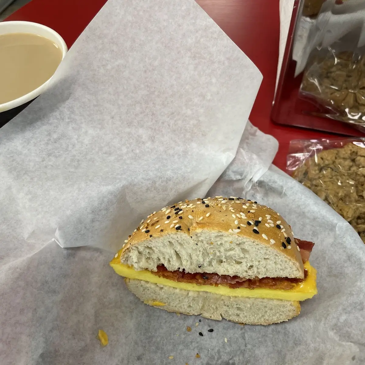 Bacon Egg and Cheese Everything Bagel