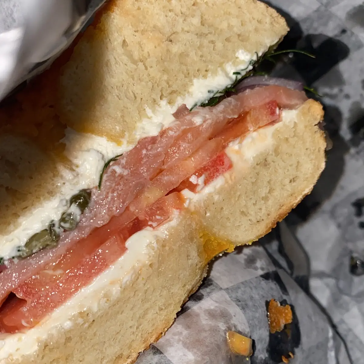 Lox and Cream Cheese Bagel