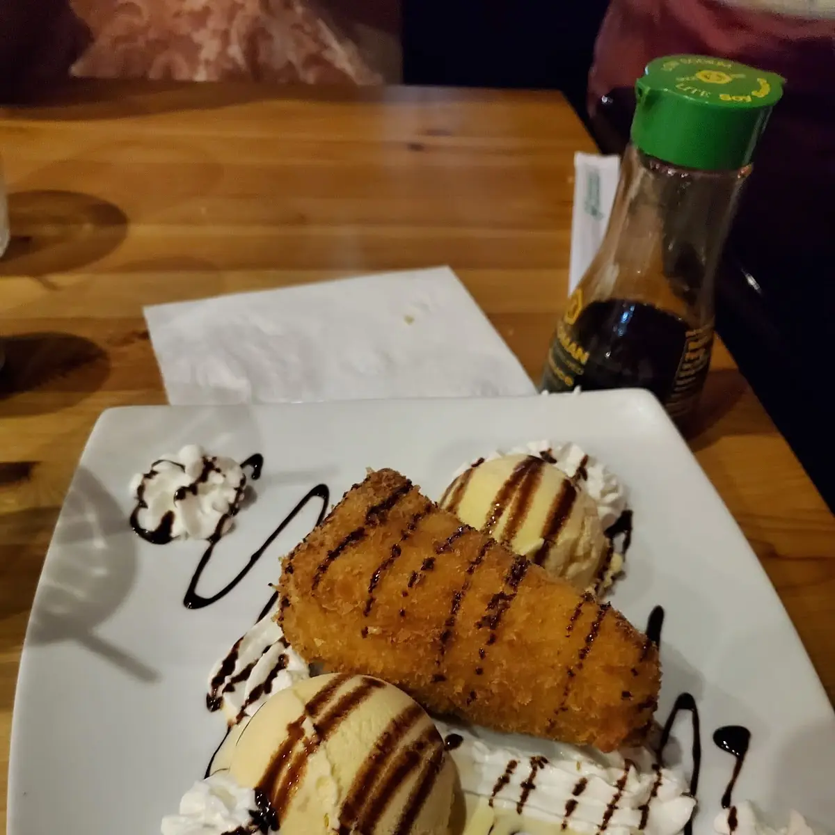 Fried Cheese Cake with Vanilla Ice Cream