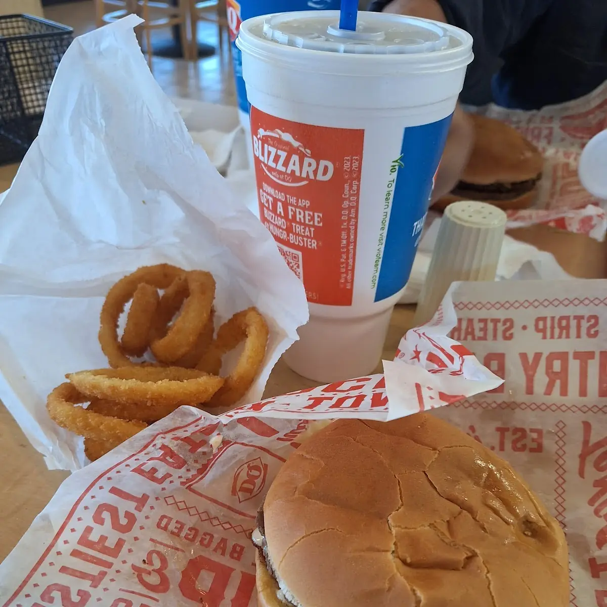 Onion Rings and Buster Hamburger