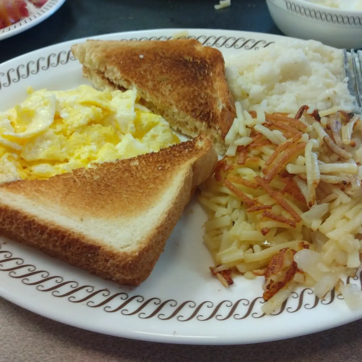 Eggs Hash Browns and Grits