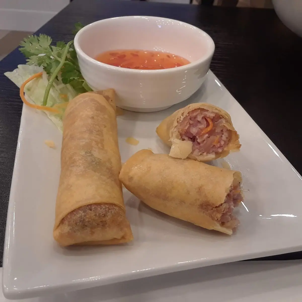 Crispy Fried Spring Rolls with Sauce