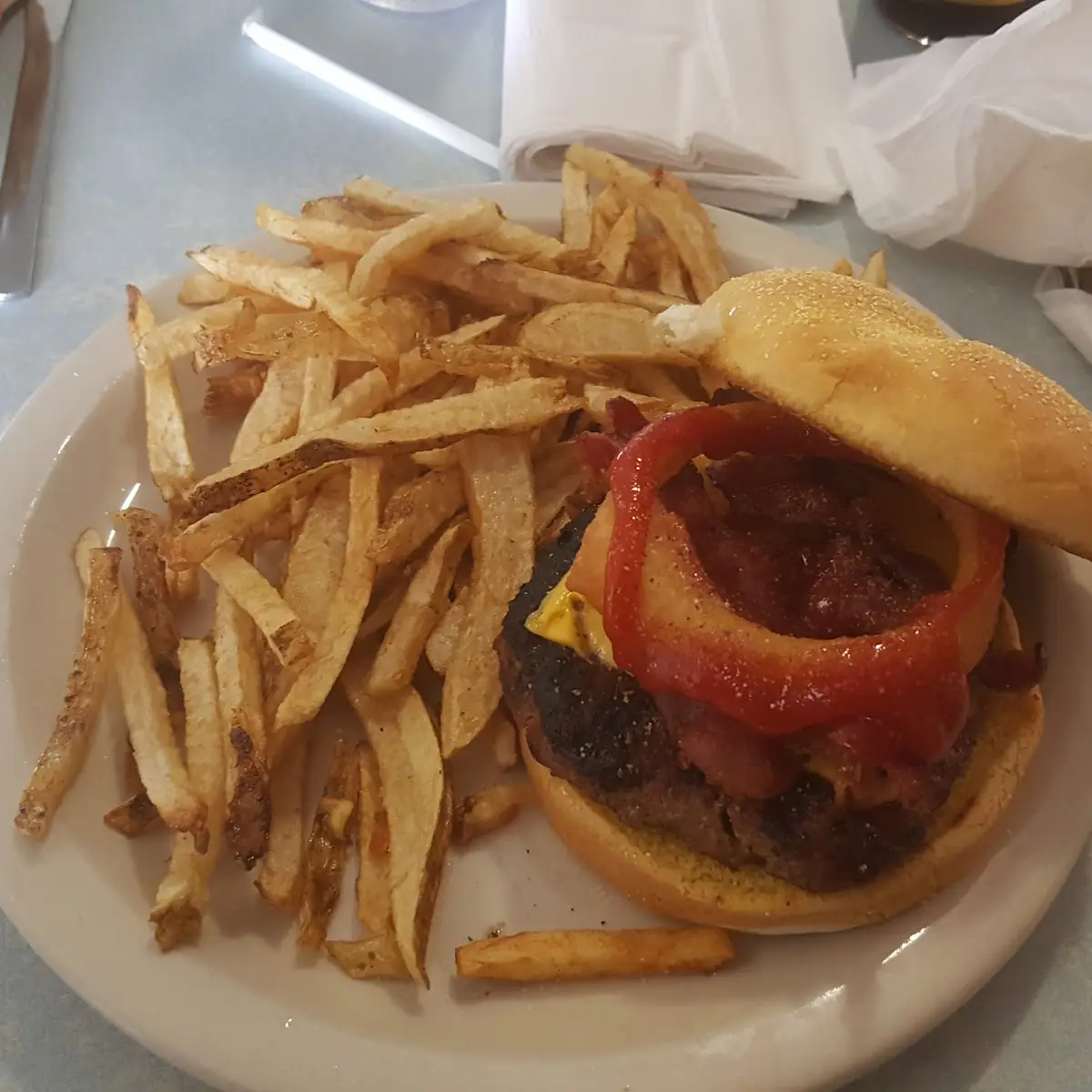 Cheese Burger and Fries