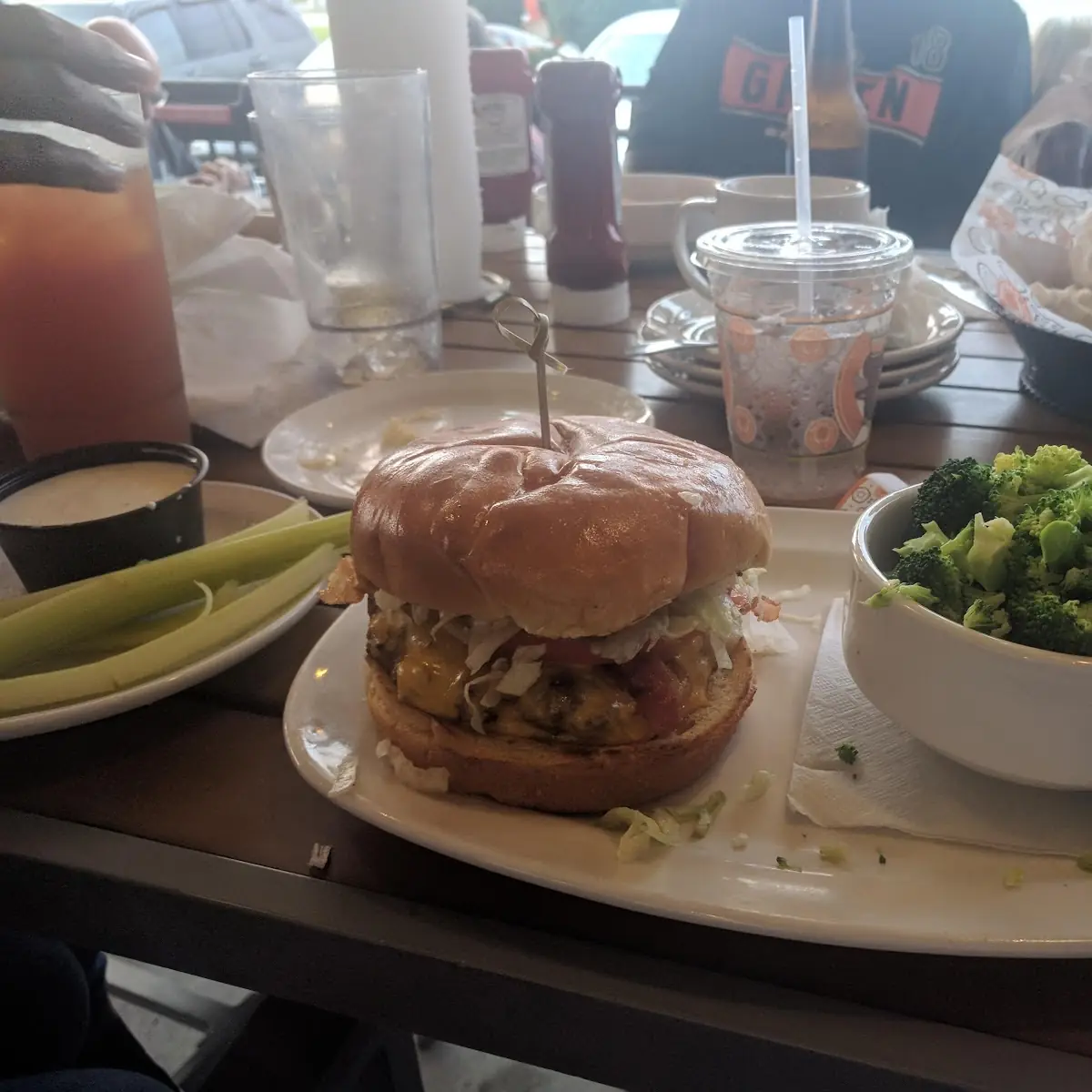 Grilled Chicken Burger with Broccoli