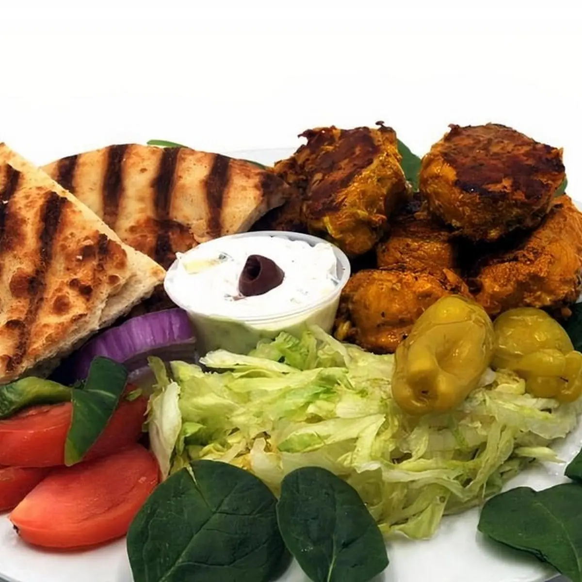 Chicken Kebab Platter with Bread