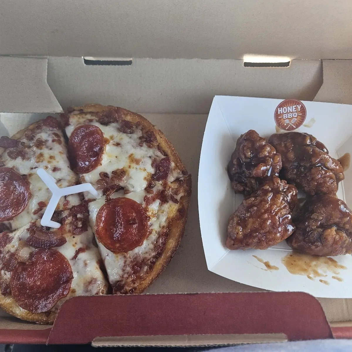 Individual Pizza and BBQ Wings