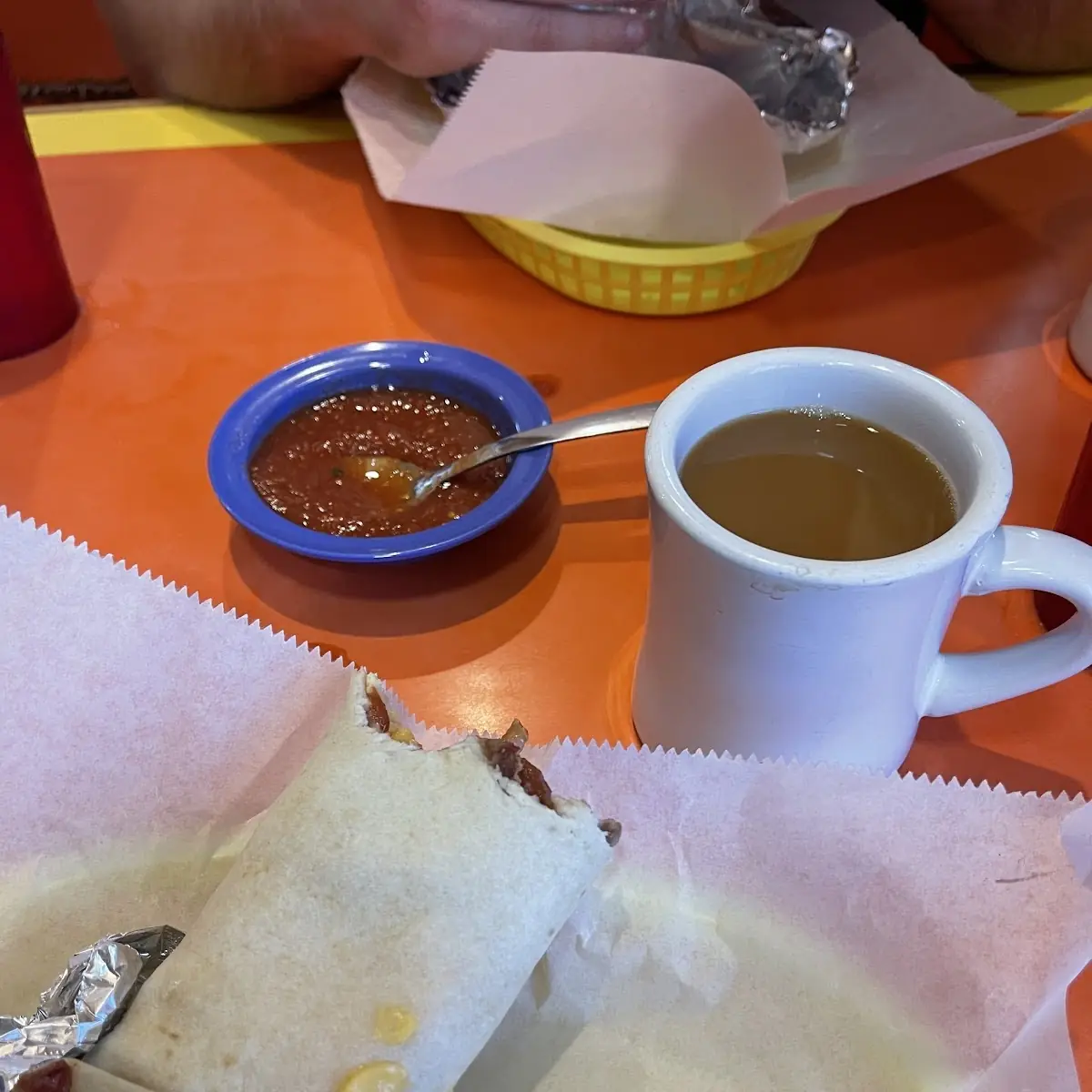 Breakfast Burrito with Coffee