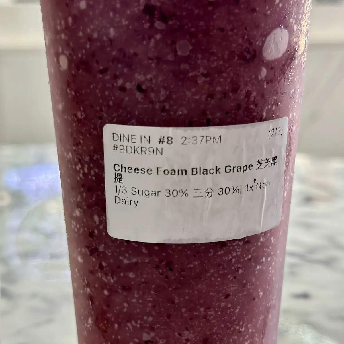 Cheese Foam Black Grape