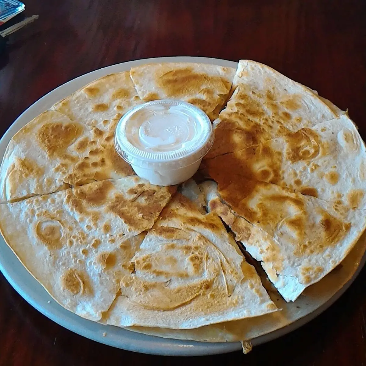 Chicken Quesadilla with Sour Cream