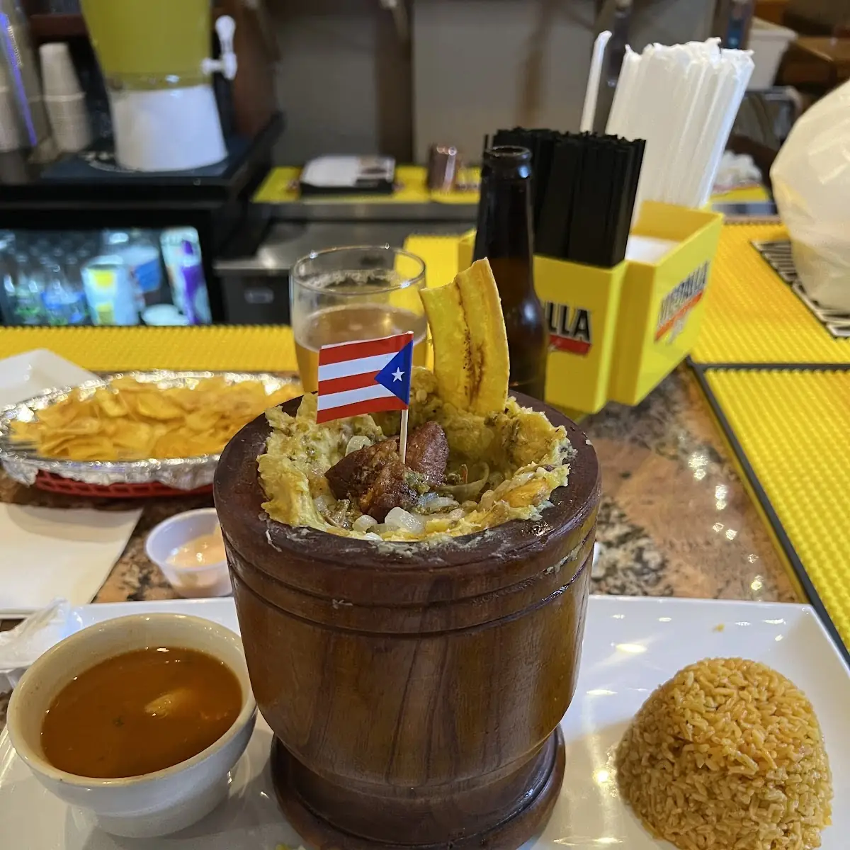 Pork Chunks Yellow Rice