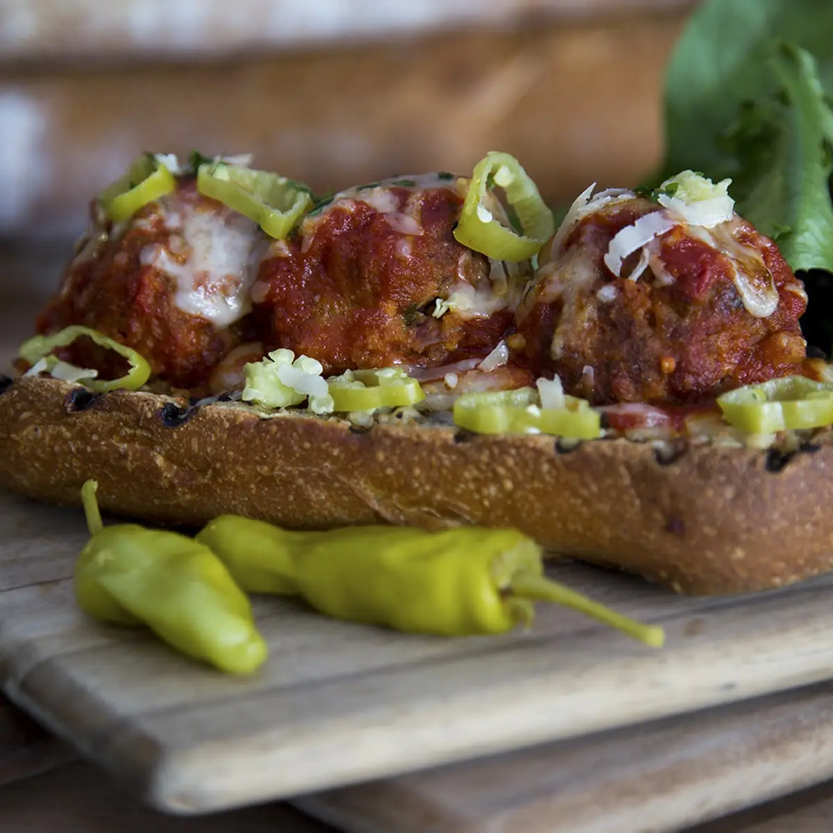 Open Face Meatball Sandwich