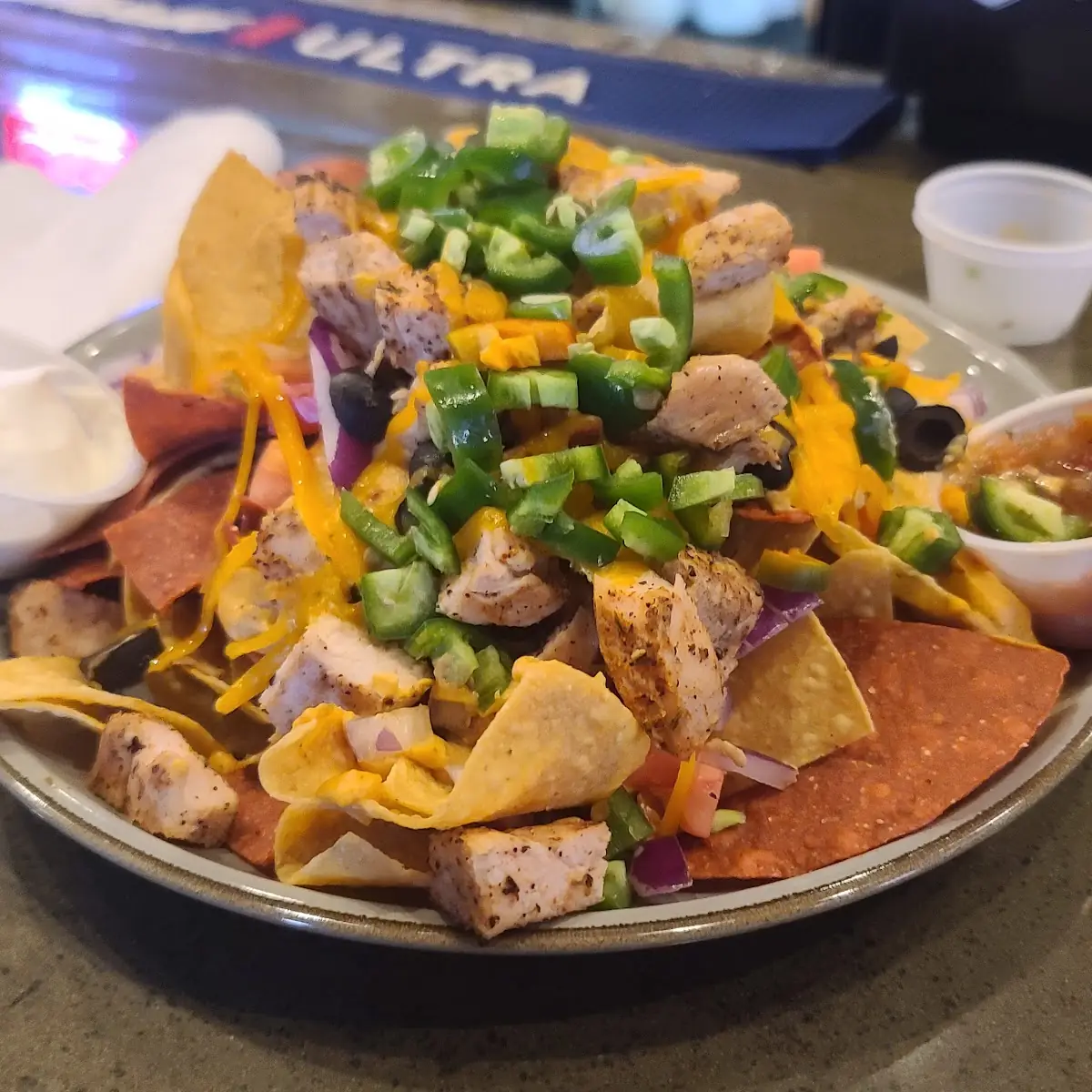 Chicken Nachos with Jalapeños