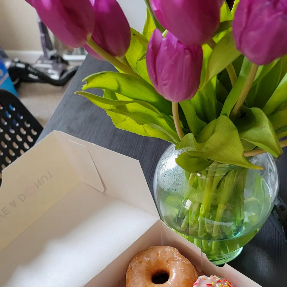 Old Fashioned Glazed Sprinkle and Blueberry Donut