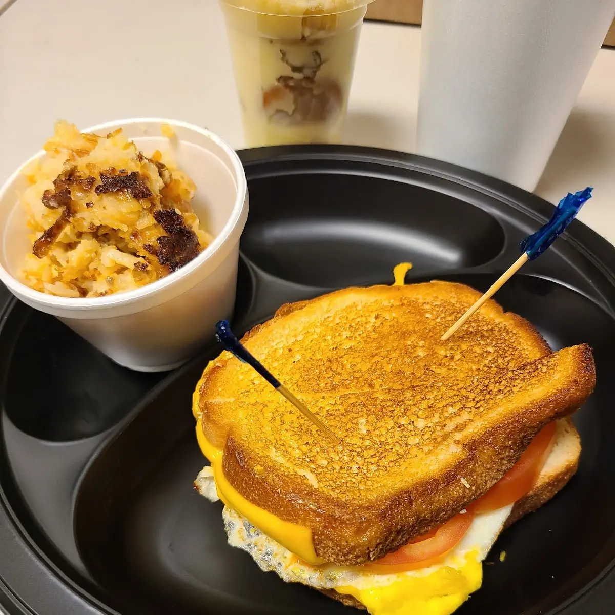 Grilled Cheese with a Fried Egg & Tomato