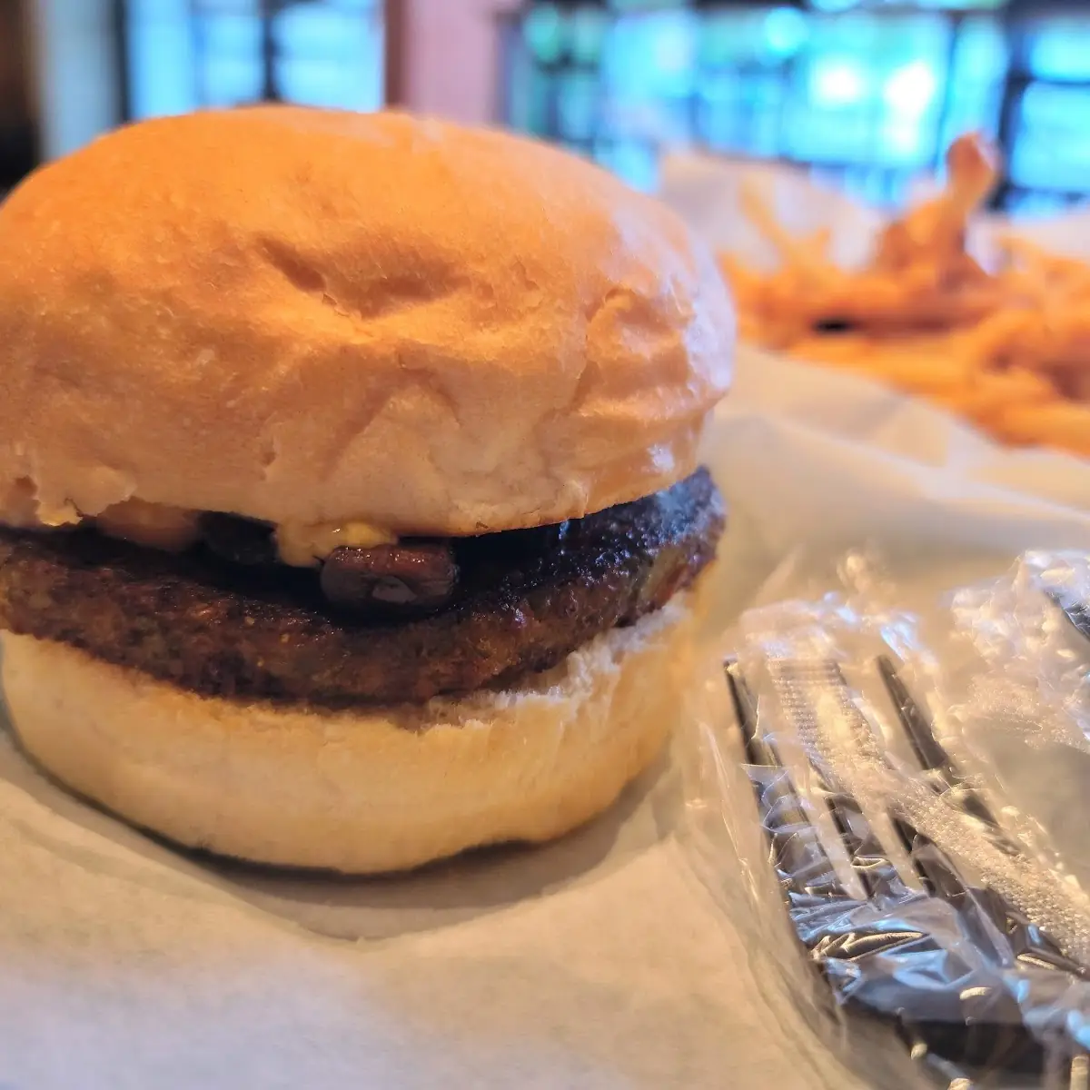 Mushroom Burger with Veggie Patty