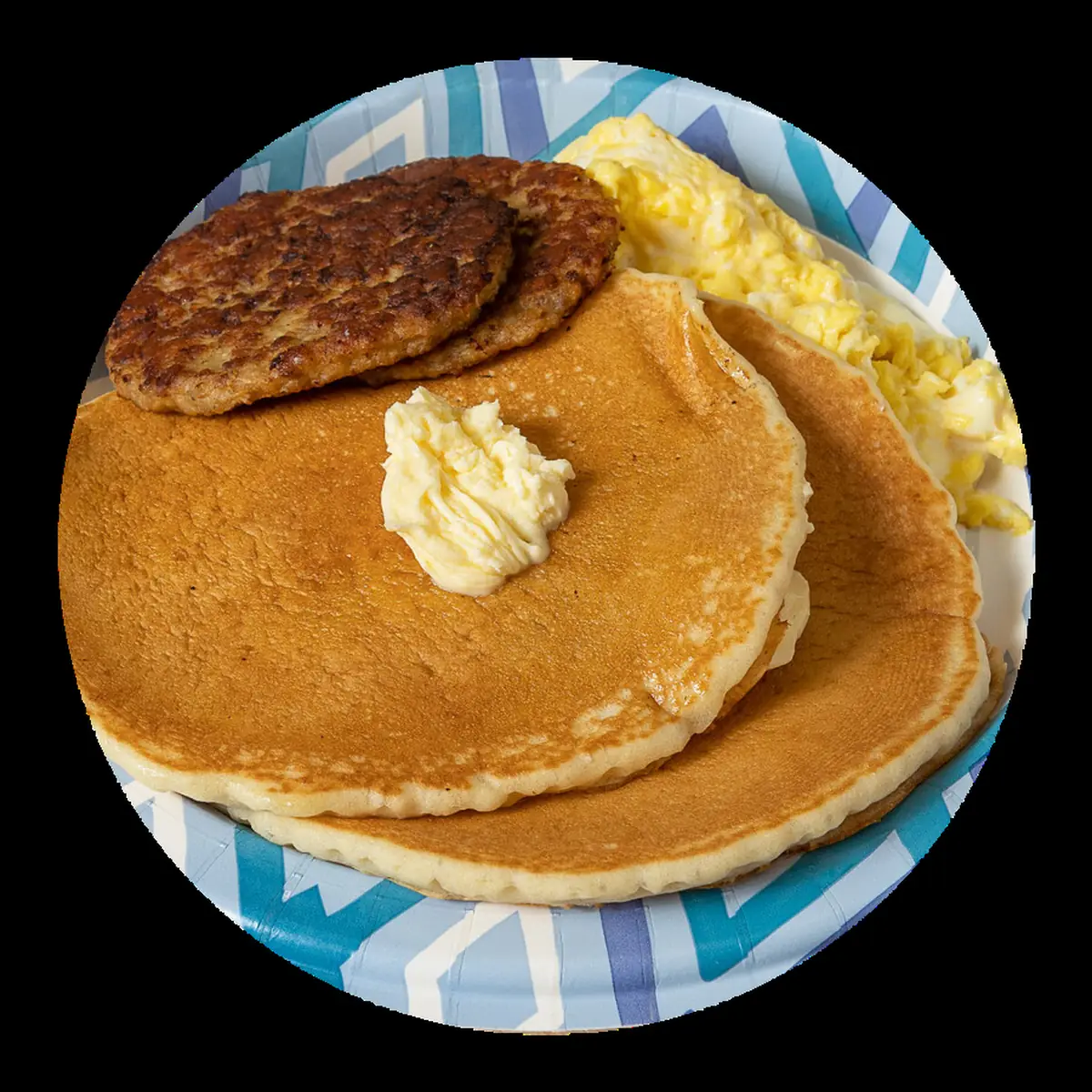 Pancake Platter Eggs Meats