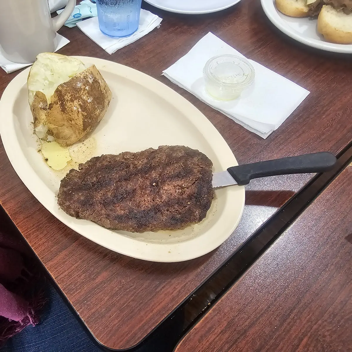 Chopped Steak and Baked