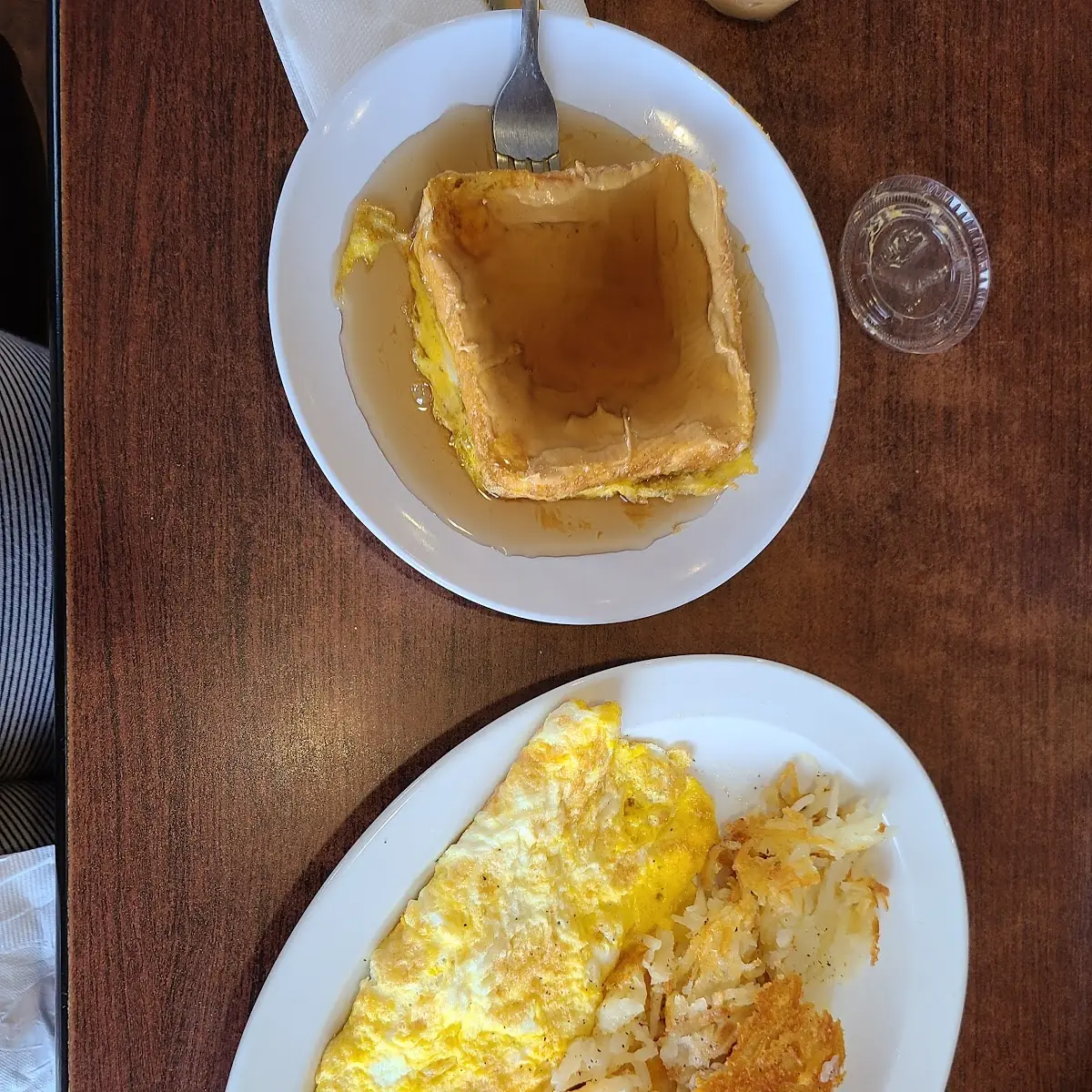 French Toast Cheese Omelette Hashbrowns