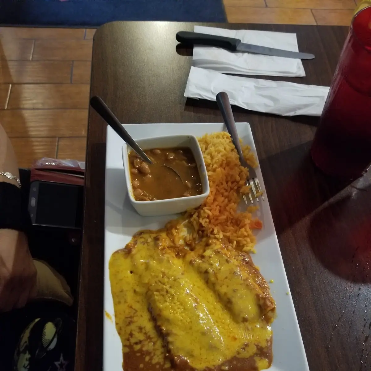Beef or Chicken Enchilada Dinner