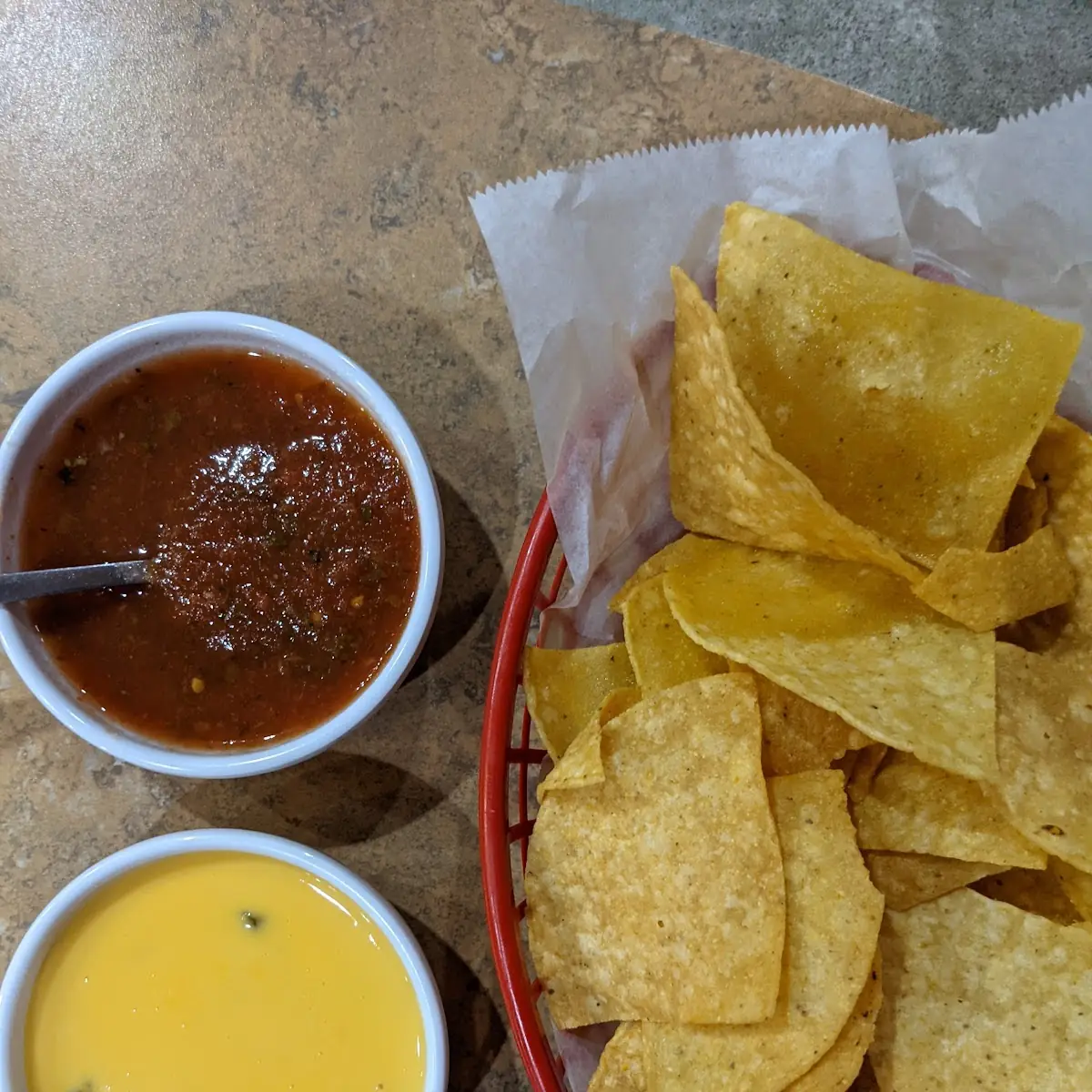 Chips Salsa and Queso