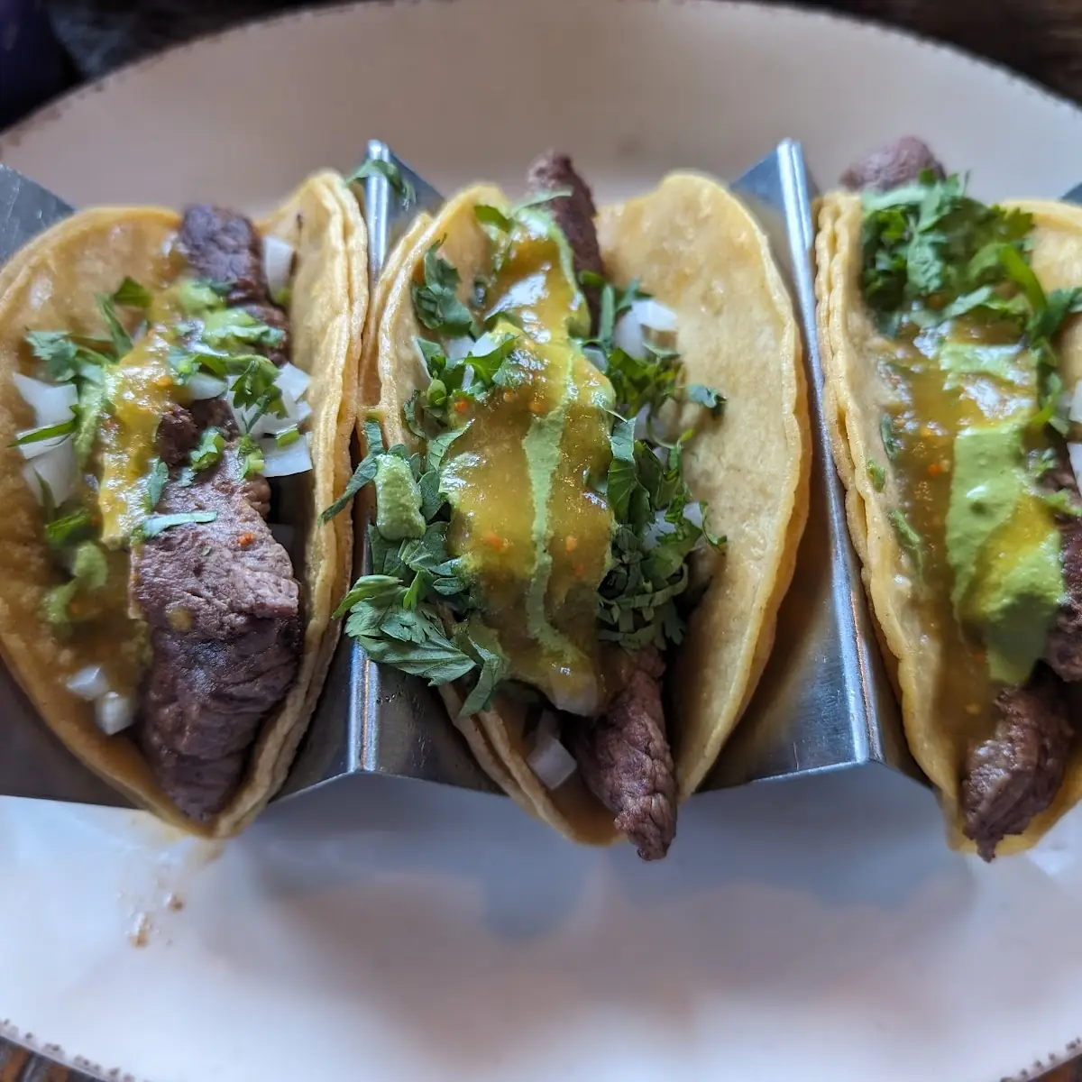Filet Mignon Tacos with Rice and Beans
