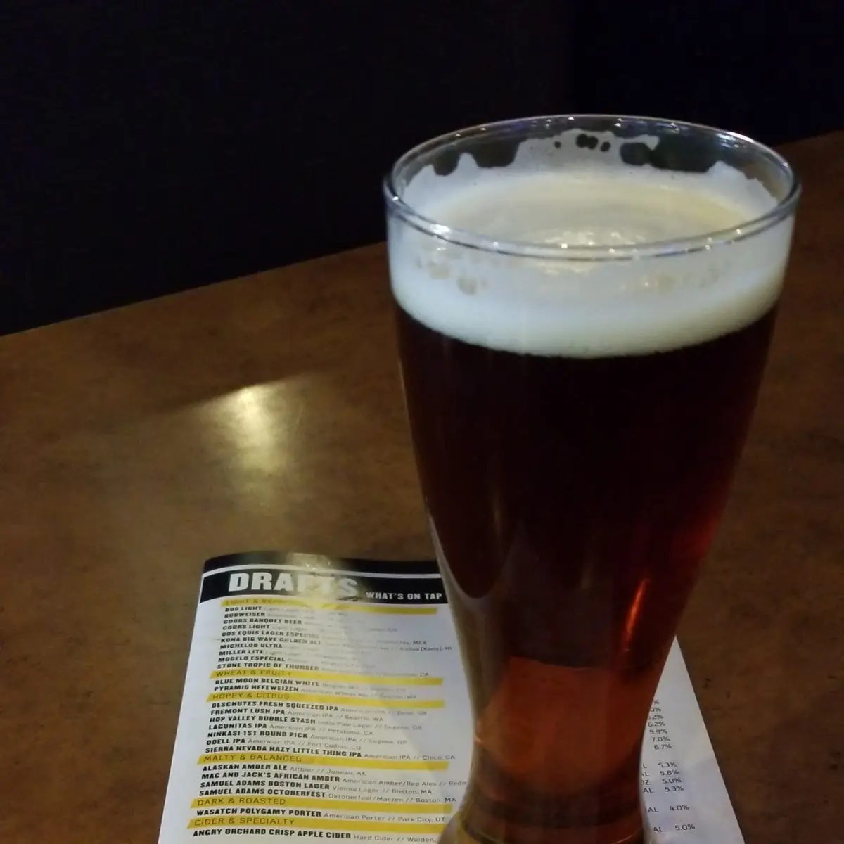 Craft Beer Samual Adam's Octoberfest
