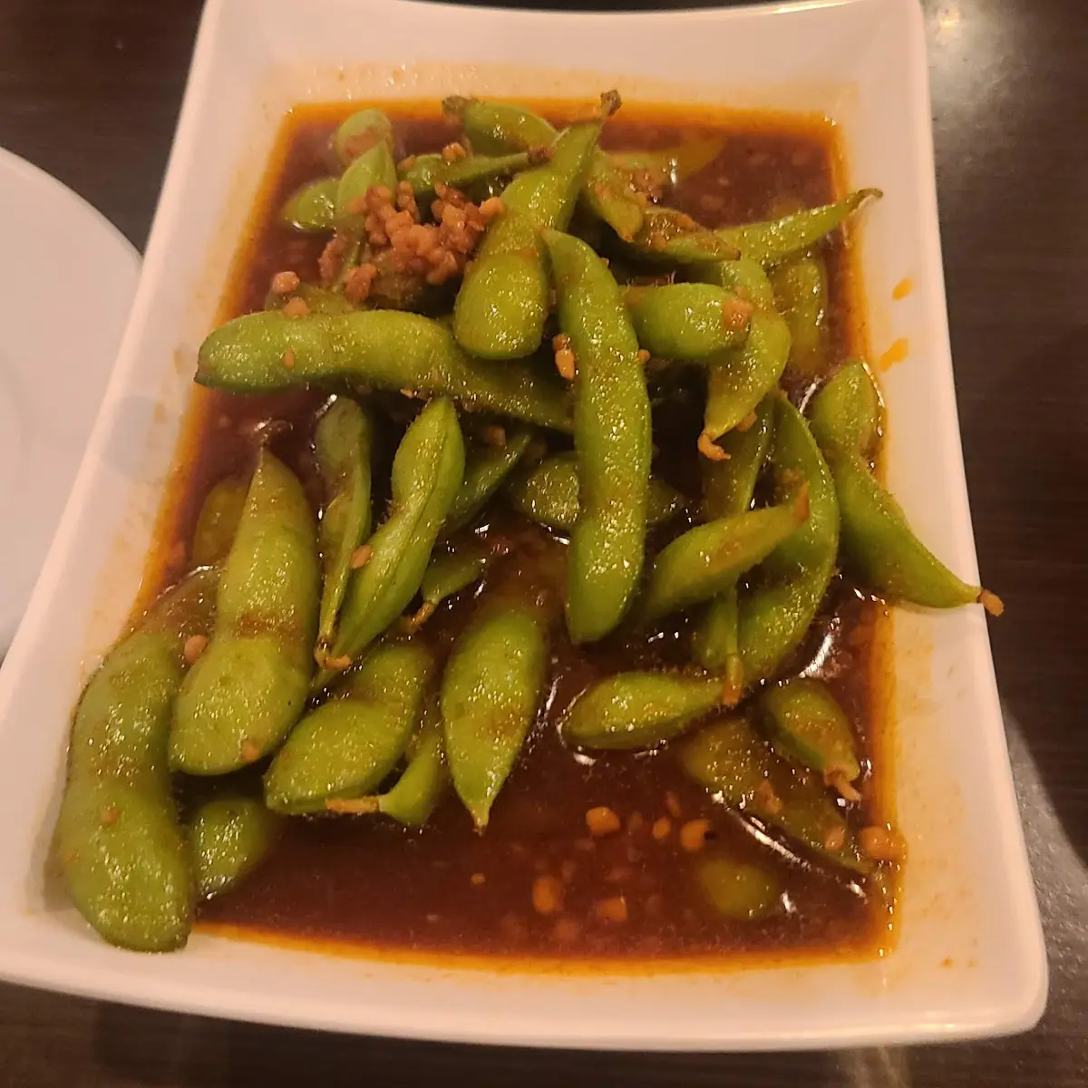 Spicy Garlic Edamame