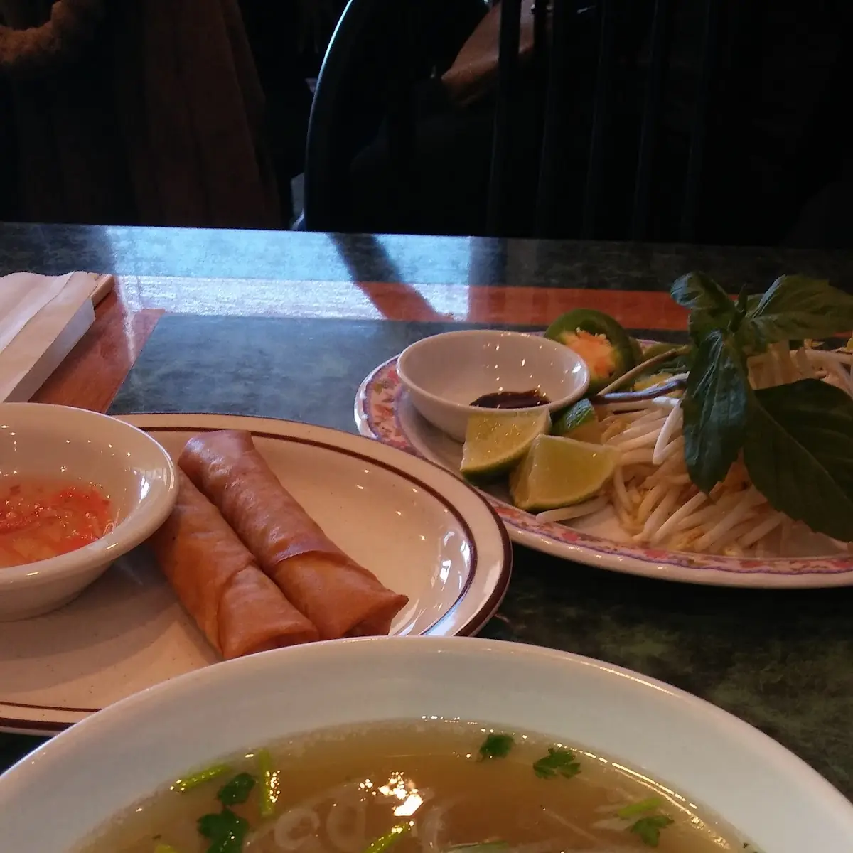 Pho with Egg Rolls