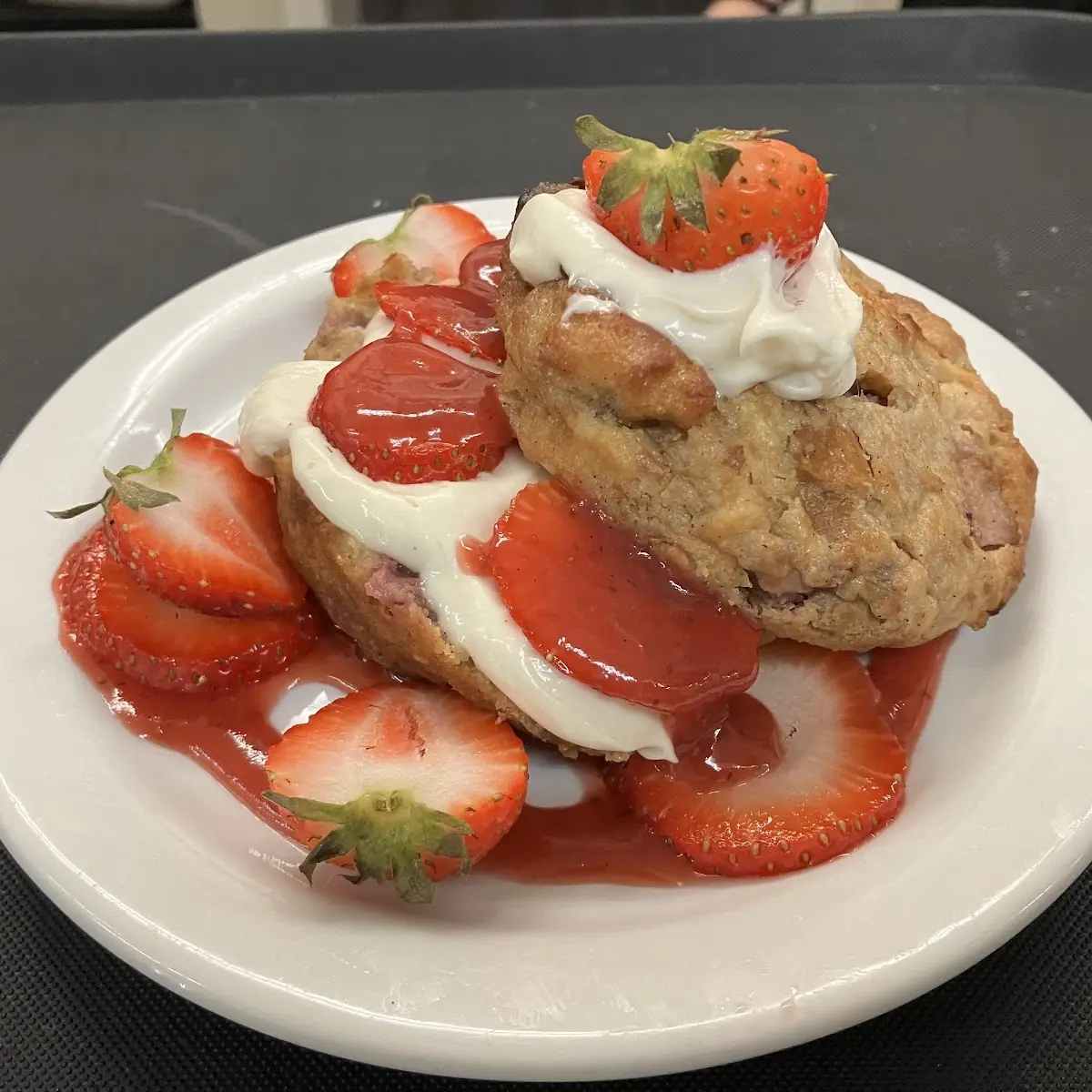 Strawberry Rhubarb Bread Pudding
